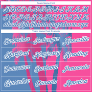 Custom Pink Light Blue-White 3D Pattern Design Hawaii Coconut Trees Performance T-Shirt