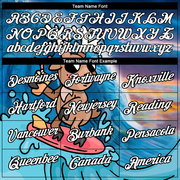 Custom Blue White-Black 3D Pattern Design Extreme Sport Cartoon Animal Deer Surfing Performance T-Shirt