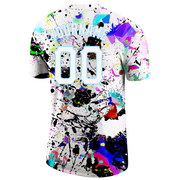 Custom Splashes Graffiti Pattern White-Light Blue 3D Performance T-Shirt