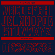 Custom Navy Red-White 3D American Flag Fashion Two-Button Unisex Softball Jersey