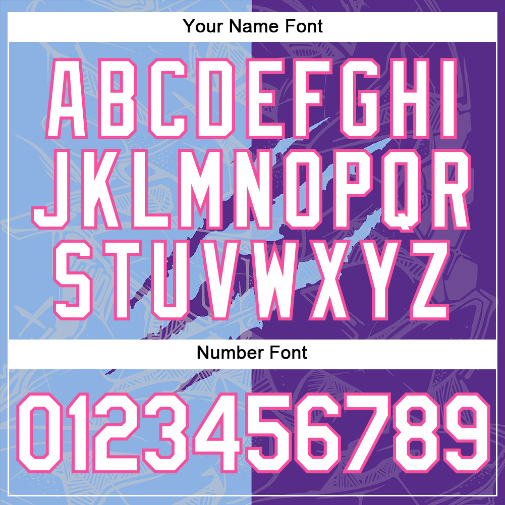 Custom Graffiti Pattern Purple Light Blue-Pink Scratch 3D Performance T-Shirt