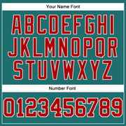 Custom Aqua Red-White Long Sleeve Performance T-Shirt