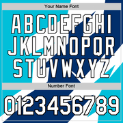 Custom White Lakes Blue US Navy Blue-Black 3D Esports Performance T-Shirt