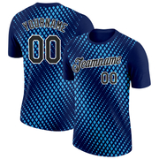 Custom Navy Black-Sky Blue 3D Esports Performance T-Shirt