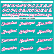 Custom Aqua White-Pink Performance T-Shirt