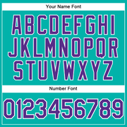 Custom Aqua Purple-White Performance T-Shirt