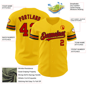 Custom Yellow Red-Black Authentic Baseball Jersey