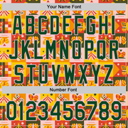 Custom Bay Orange Green-Light Pink 3D Ambartive Checkered Butterfly Pattern Authentic Baseball Jersey