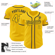 Custom Yellow Navy Authentic Baseball Jersey