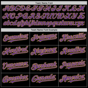 Custom Black Purple-Old Gold 3 Colors Arm Shapes Authentic Baseball Jersey