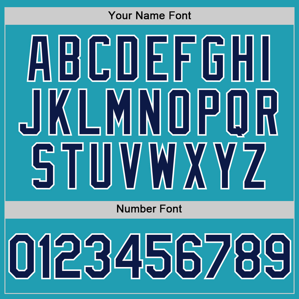 Custom Teal Navy-White Mesh Authentic Throwback Baseball Jersey