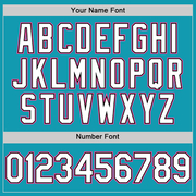 Custom Teal Black-Pink Authentic Throwback Baseball Jersey