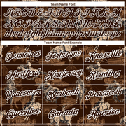 Custom Brown White 3D Pattern Design Cowboy Rodeo Performance T-Shirt