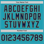 Custom Teal Navy-Old Gold Mesh Authentic Throwback Baseball Jersey