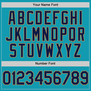 Custom Teal Navy-Old Gold Authentic Throwback Baseball Jersey