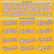 Custom Gold White-Purple 3 Colors Arm Shapes Authentic Baseball Jersey