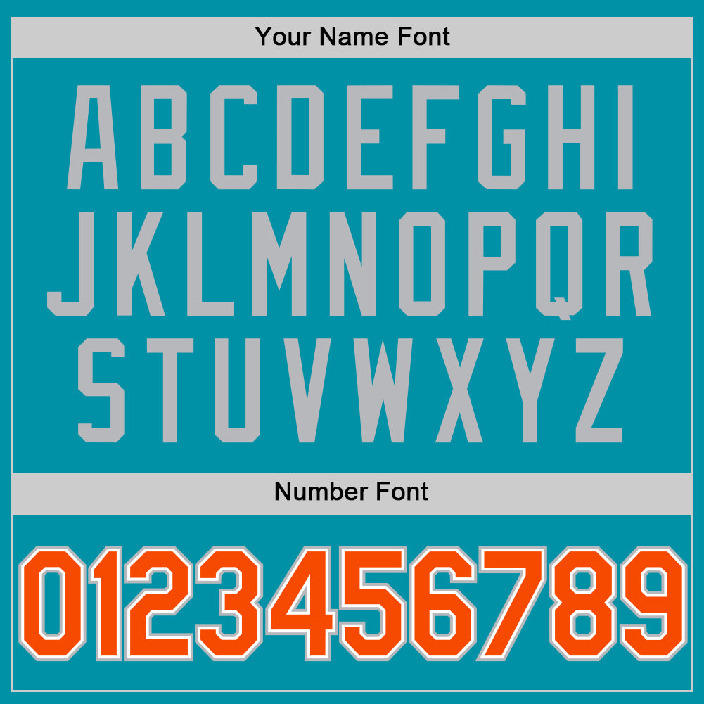 Custom Teal Orange-Gray Authentic Throwback Baseball Jersey