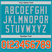 Custom Teal Orange-Gray Authentic Throwback Baseball Jersey