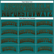 Custom Teal Black-Old Gold Authentic Drift Fashion Baseball Jersey