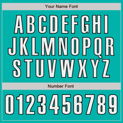 Custom Aqua White-Black Authentic Baseball Jersey