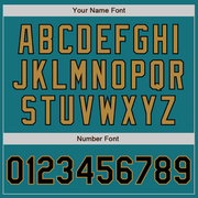 Custom Teal Black-Old Gold Authentic Baseball Jersey