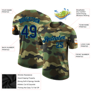 Custom Camo Navy-Teal Performance Salute To Service T-Shirt