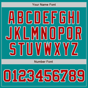 Custom Aqua Red-White Authentic Baseball Jersey