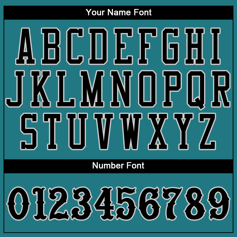 Custom Teal Black-Gray Authentic Baseball Jersey