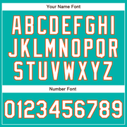 Custom Aqua White-Orange Authentic Baseball Jersey