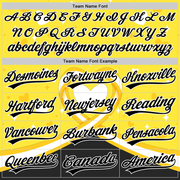 Custom Yellow Black-White 3D Bone Cancer Ribbon Authentic Baseball Jersey