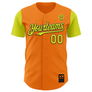 Custom Bay Orange Neon Yellow-Black 3D Revzzz Bad Idea Authentic Baseball Jersey