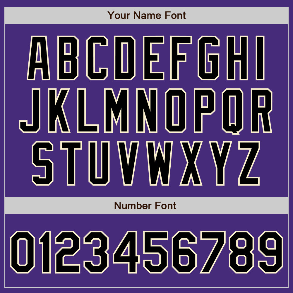 Custom Purple Black-Cream 3 Colors Arm Shapes Authentic Baseball Jersey