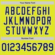 Custom Neon Yellow Navy-White Authentic Baseball Jersey