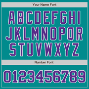 Custom Aqua Purple-White Authentic Baseball Jersey