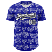 Custom Thunder Blue White-Black 3D Emi Bee Fika Mugs Authentic Baseball Jersey