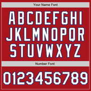 Custom Red White-Royal 3 Colors Arm Shapes Authentic Baseball Jersey