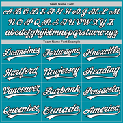 Custom Teal White-Black Authentic Throwback Baseball Jersey