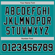 Custom Aqua Black-White Authentic Baseball Jersey