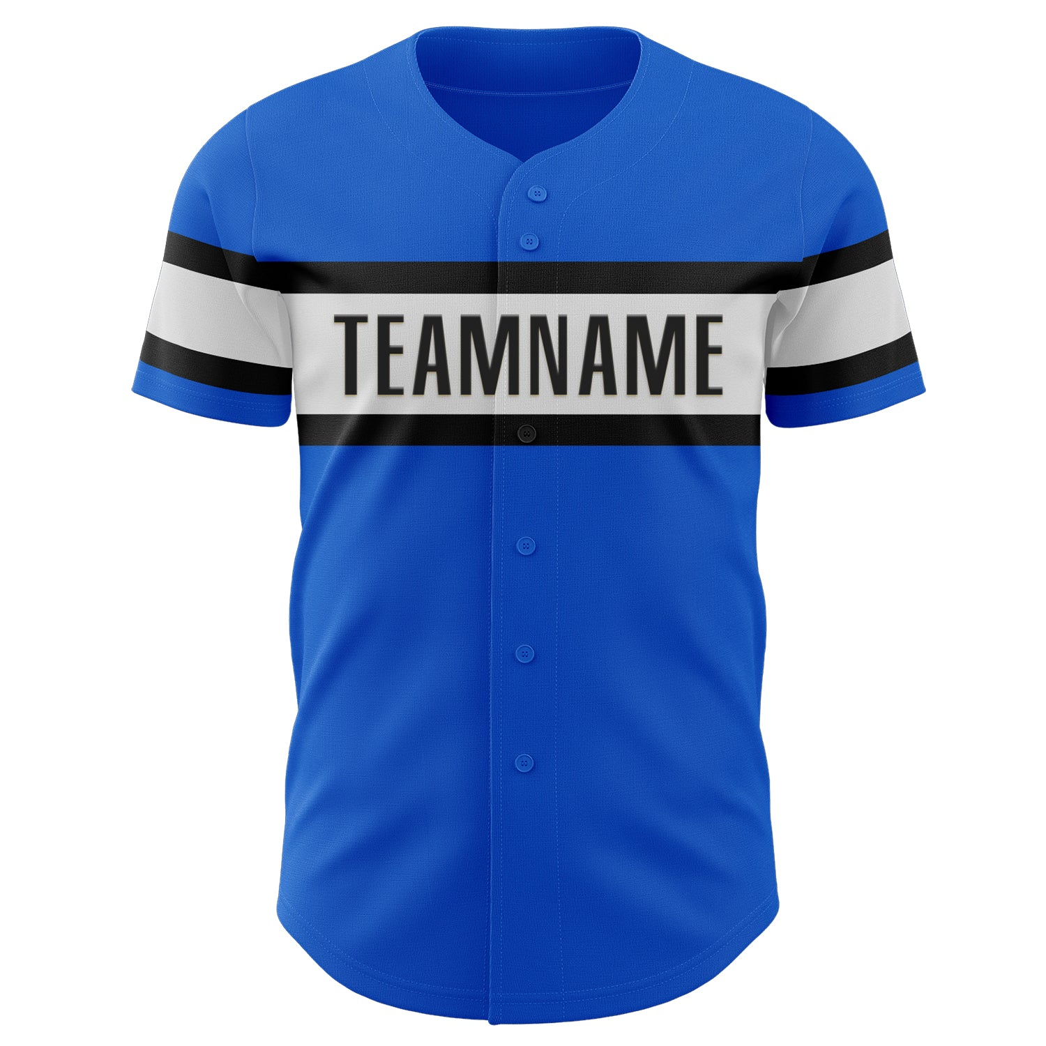 Custom Thunder Blue Black-White Authentic Baseball Jersey