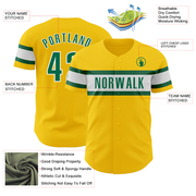 Custom Yellow Kelly Green-White Authentic Baseball Jersey