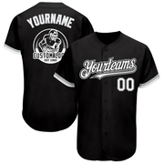 Custom Black White-Gray Authentic Baseball Jersey
