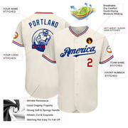 Custom Cream Red-Royal Authentic Baseball Jersey