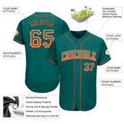Custom Teal Orange-White Authentic Drift Fashion Baseball Jersey