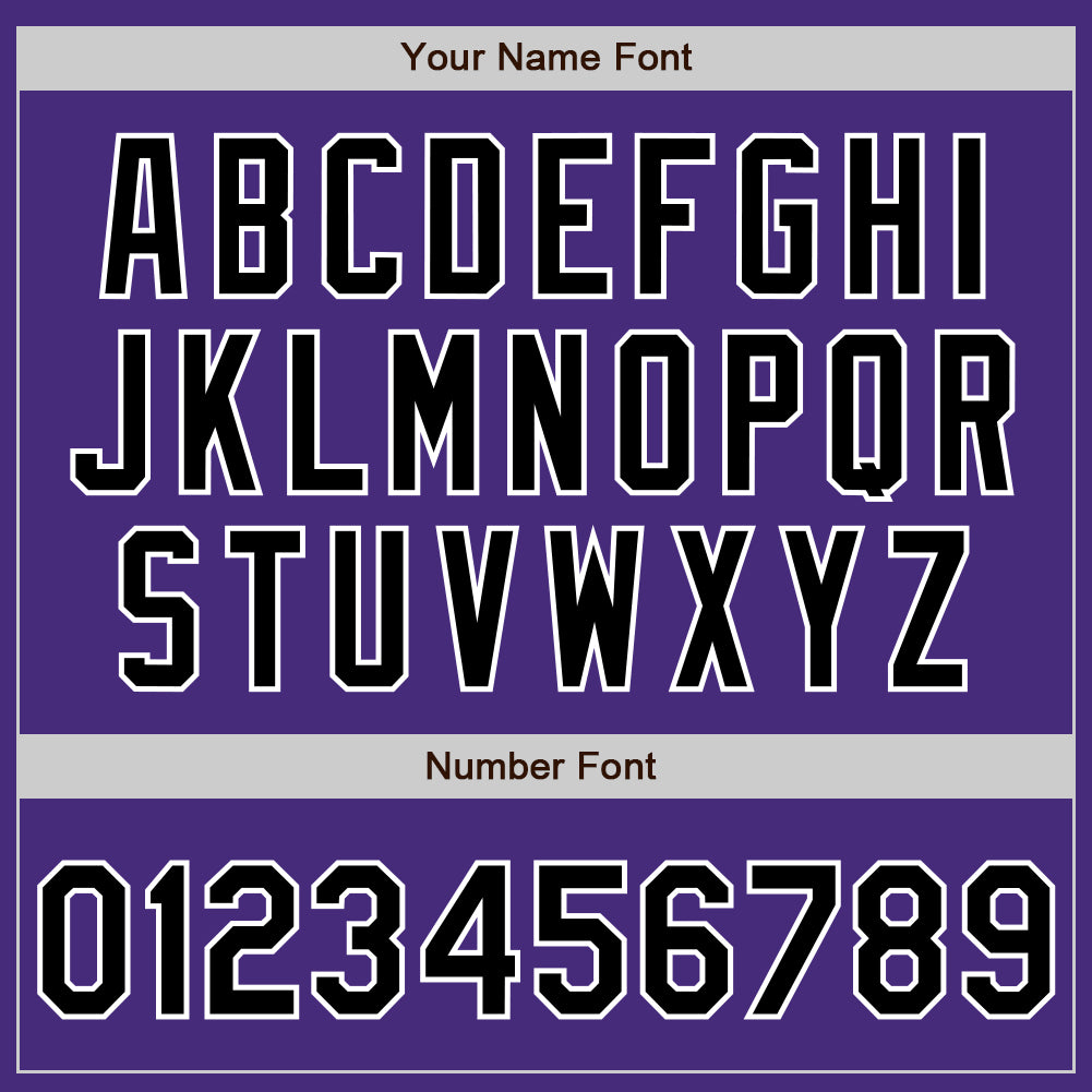 Custom Purple Black-White 3 Colors Arm Shapes Authentic Baseball Jersey