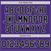 Custom Purple Black-White 3 Colors Arm Shapes Authentic Baseball Jersey