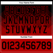 Custom Black Red 3D Pattern Design Gradient Square Shapes Performance T-Shirt