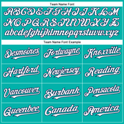 Custom Aqua White-Navy Authentic Baseball Jersey