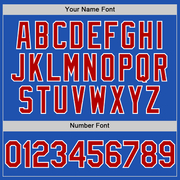 Custom Thunder Blue Red-White Line Authentic Baseball Jersey