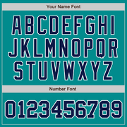 Custom Aqua Navy-White Authentic Baseball Jersey