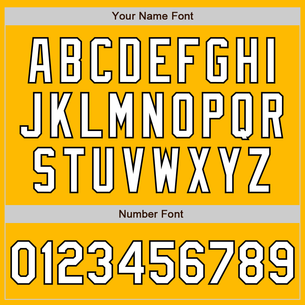 Custom Gold White-Black 3 Colors Arm Shapes Authentic Baseball Jersey